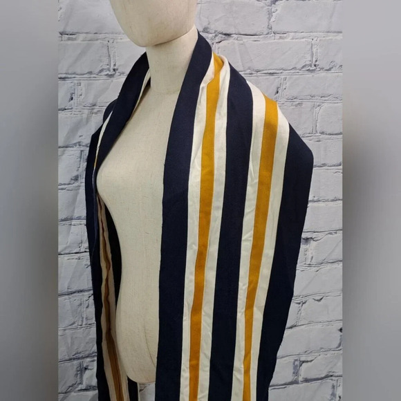 NWT Burberry Scarf Balaton Fabric Striped Multicolor Unisex 81" x 9.5" - Picture 4 of 14